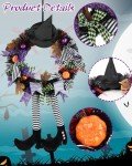 Halloween Witch Wreath with Pumpkin and Legs