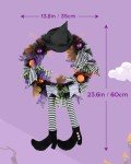 Halloween Witch Wreath with Pumpkin and Legs