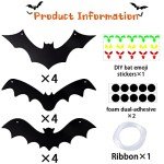 12PCS Glowing Eye Halloween Hanging Bat Decorations