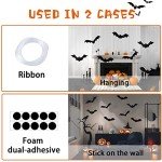 12PCS Glowing Eye Halloween Hanging Bat Decorations