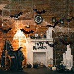 12PCS Glowing Eye Halloween Hanging Bat Decorations