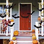 12PCS Glowing Eye Halloween Hanging Bat Decorations