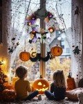 Halloween Witch Wreath with Pumpkin and Legs