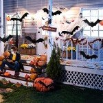 12PCS Glowing Eye Halloween Hanging Bat Decorations
