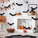 12PCS Glowing Eye Halloween Hanging Bat Decorations