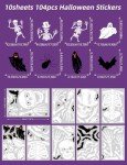 Halloween Window Stickers - 9 Reusable Sheets