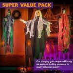 JOYIN 3-Piece Hanging Skeleton Halloween Decorations Set
