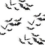 KUUQA 24-Piece 3D Bat Wall Decals for Halloween