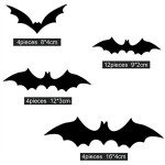 KUUQA 24-Piece 3D Bat Wall Decals for Halloween