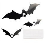 KUUQA 24-Piece 3D Bat Wall Decals for Halloween