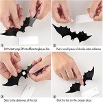 KUUQA 24-Piece 3D Bat Wall Decals for Halloween