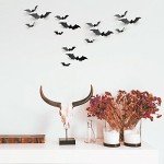 KUUQA 24-Piece 3D Bat Wall Decals for Halloween