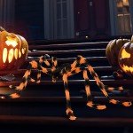 Giant Spooky Halloween Spider Decoration with Red Eyes