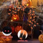 Giant Spooky Halloween Spider Decoration with Red Eyes