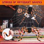 Giant Spooky Halloween Spider Decoration with Red Eyes