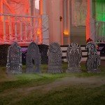 5-Pack Halloween Foam Tombstone Decorations with Stakes