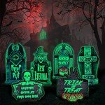 6 Pack Fluorescent Halloween Graveyard Decorations