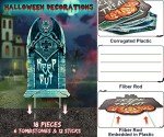 6 Pack Fluorescent Halloween Graveyard Decorations