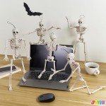 JOYIN 5-Piece Posable Halloween Skeleton Set