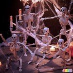 JOYIN 5-Piece Posable Halloween Skeleton Set