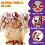 Scary 152 cm Animated Clown Decor for Halloween