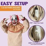 Scary 152 cm Animated Clown Decor for Halloween