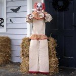 Scary 152 cm Animated Clown Decor for Halloween