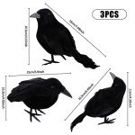 3 Realistic Black Crow Decorations for Halloween