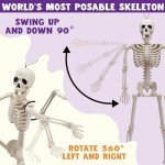 2 Pack 61cm Posable Halloween Skeletons - Scary Decor