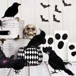 3 Realistic Black Crow Decorations for Halloween