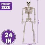 2 Pack 61cm Posable Halloween Skeletons - Scary Decor