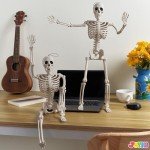 2 Pack 61cm Posable Halloween Skeletons - Scary Decor