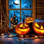 Halloween Window Stickers Set: Bats & Spiders