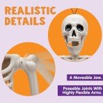 2 Pack 61cm Posable Halloween Skeletons - Scary Decor