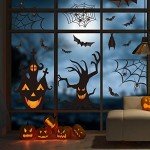 Halloween Window Stickers Set: Bats & Spiders