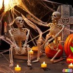 2 Pack 61cm Posable Halloween Skeletons - Scary Decor