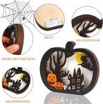 LOKIPA LED Wooden Halloween Table Decoration, Black