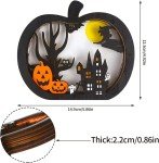 LOKIPA LED Wooden Halloween Table Decoration, Black
