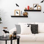 LOKIPA LED Wooden Halloween Table Decoration, Black