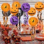 Halloween Pumpkin Paper Lanterns with Tassels - 8 Pack