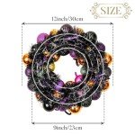 12-Inch Pre-Lit Halloween Ball Wreath Decoration