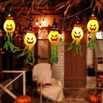 Battery-Powered Waterproof Halloween Pumpkin Lights - 5 Pack