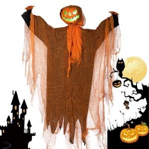 Spooky Pumpkin Scarecrow Halloween Yard Decor
