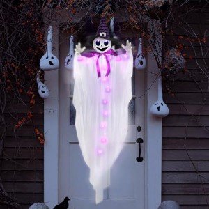 55" LED Motion Ghost with Witch Hat Decoration