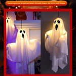 Light Up Ghost Decor for Halloween - 2 pcs