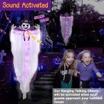 55" LED Motion Ghost with Witch Hat Decoration