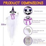 55" LED Motion Ghost with Witch Hat Decoration