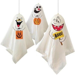Halloween Ghost Hanging Decorations - 3 Assorted Designs
