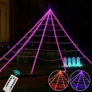 Giant 5m LED Halloween Spider Web Lights