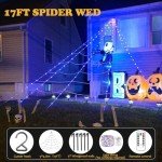 Giant 5m LED Halloween Spider Web Lights